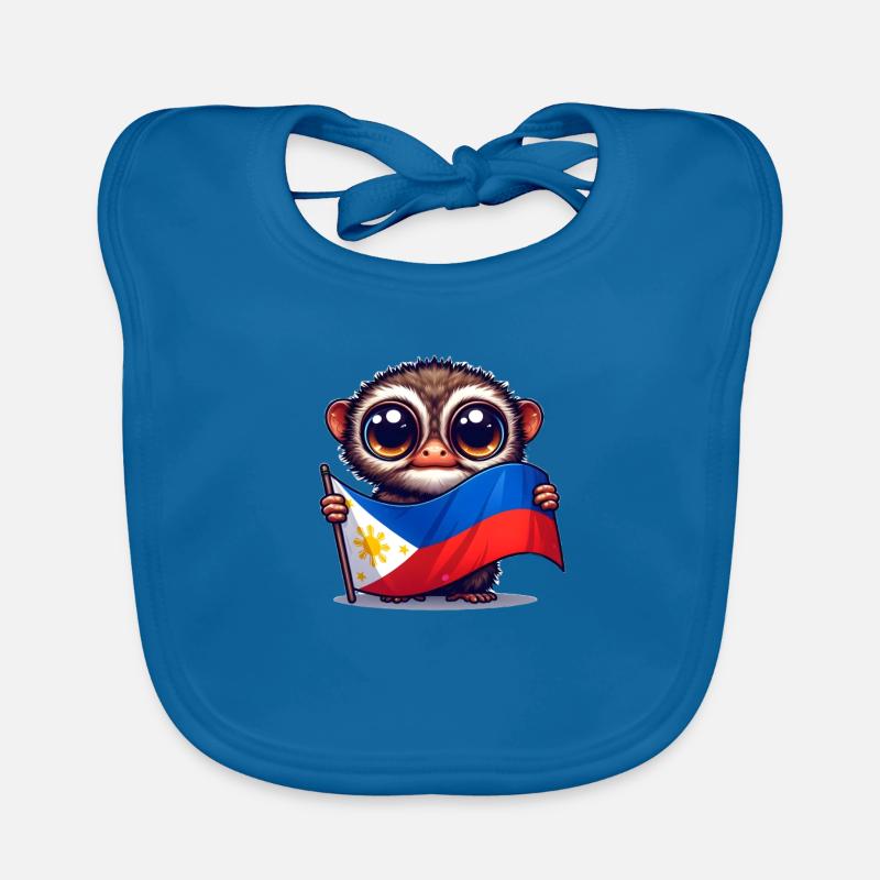 Tarsier avec drapeau philippin Bavoir bio Bébé