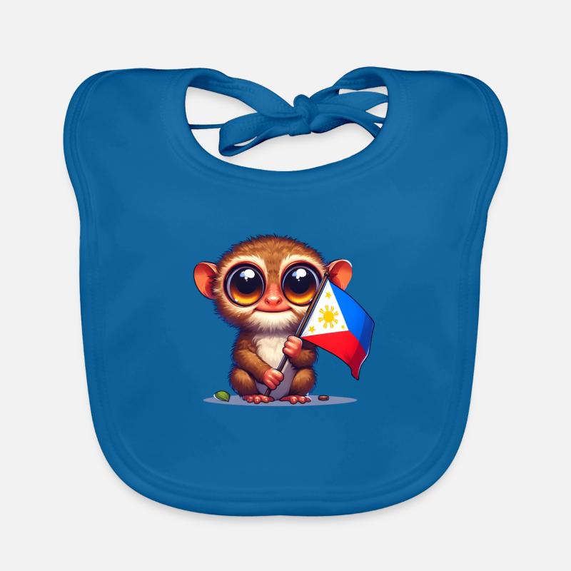 Tarsier avec drapeau philippin Bavoir bio Bébé