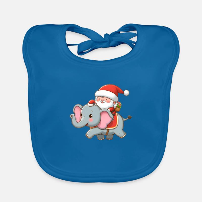 Père Noël mignon sur éléphant Bavoir bio Bébé
