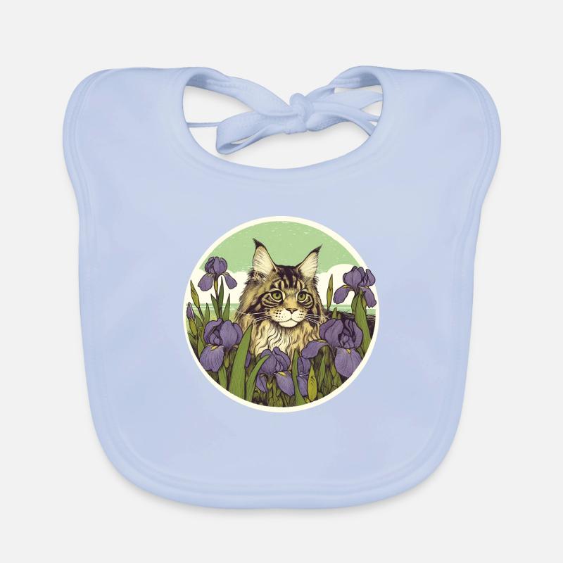 Brown Tabby Cat Iris Organic Baby Bibs