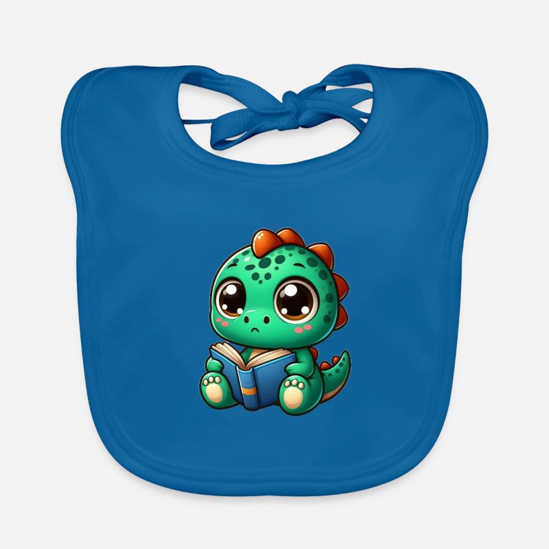 Dino liest ein Buch Baby Bio-Lätzchen