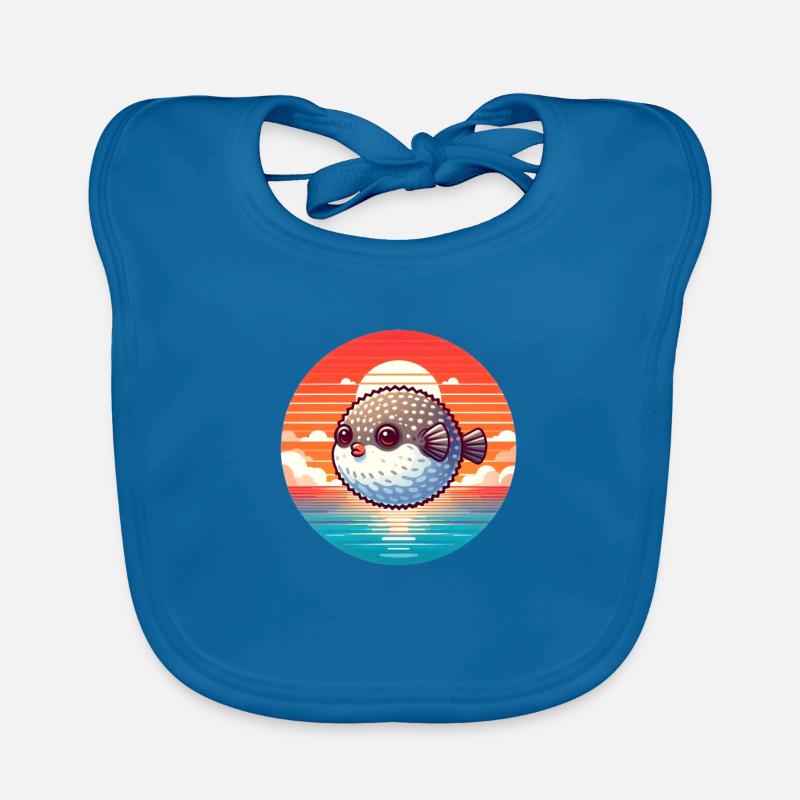 Puffer fish at sunset Organic Baby Bibs