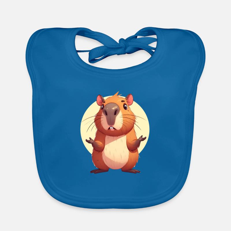 Verwirrte Capybara - Baby Bio-Lätzchen - Pfauenblau