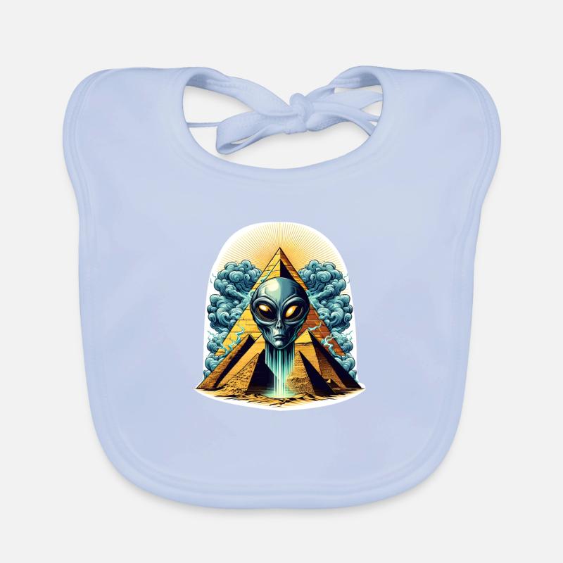 Alien head in pyramid Organic Baby Bibs