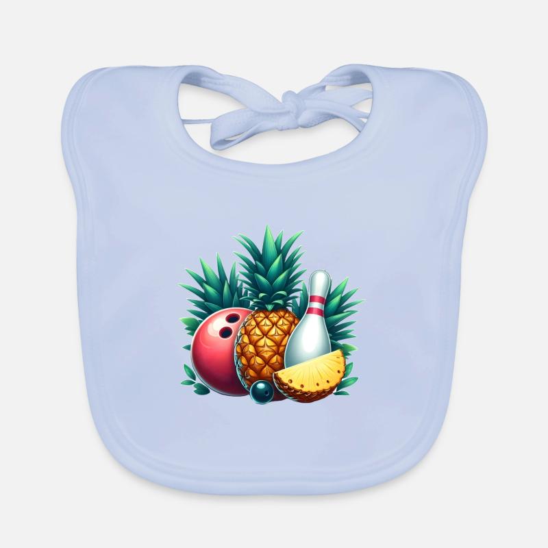 Boule de bowling et ananas Bavoir bio Bébé