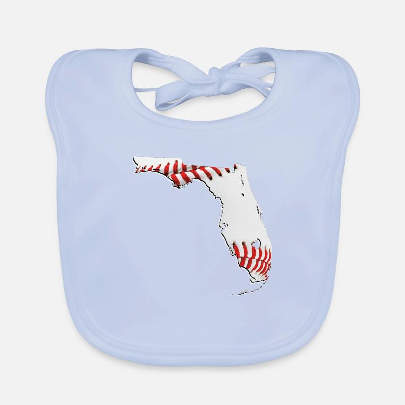 Real Baseball in Florida State Map Organic Baby Bibs