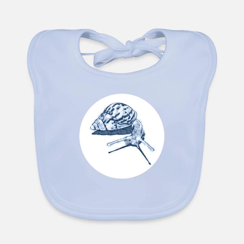 snail with shadow scribble art Baby Bio-Lätzchen