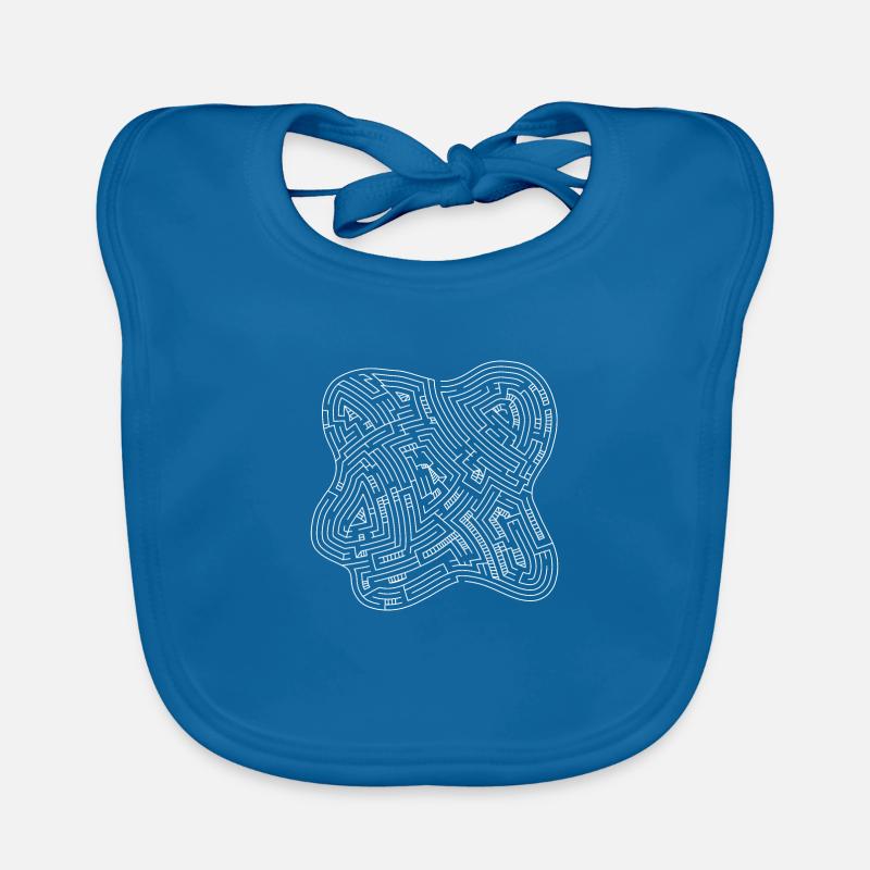 Maze 3 (white version) Organic Baby Bibs