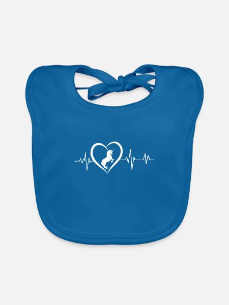 Einhorn-Herzschlag - Baby Bio-Lätzchen - Pfauenblau