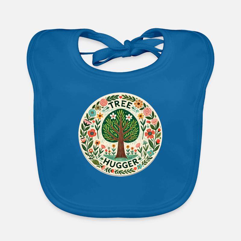 Baum-Umarmer - Baby Bio-Lätzchen - Pfauenblau