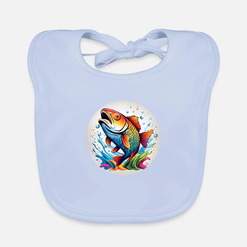 Fish Round Batch Organic Baby Bibs