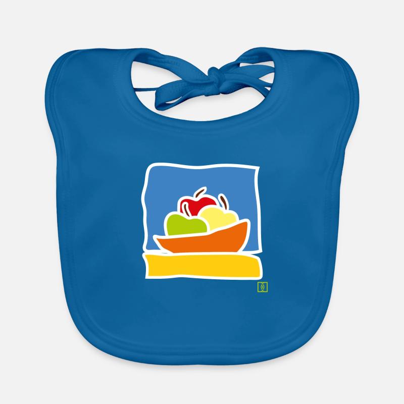 Apfel - Baby Bio-Lätzchen - Pfauenblau