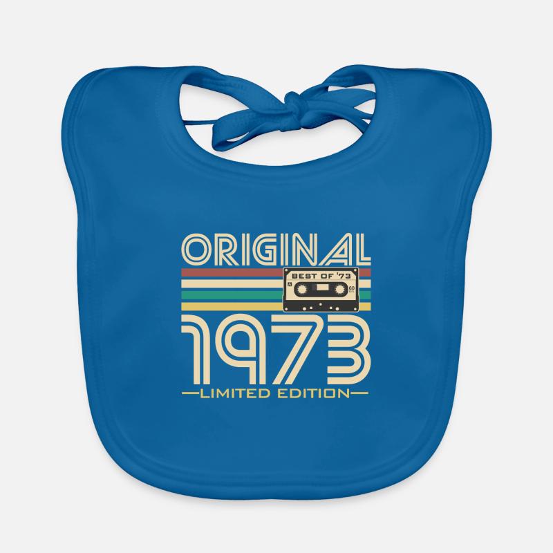Original '73 Rétro - Bavoir bio Bébé - bleu paon