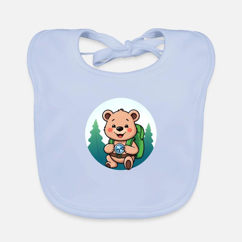 Cozy Bear Exploring Forest Path Organic Baby Bibs