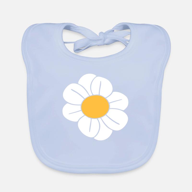 White Daisies Flowers Spring Summer Flowers Organic Baby Bibs