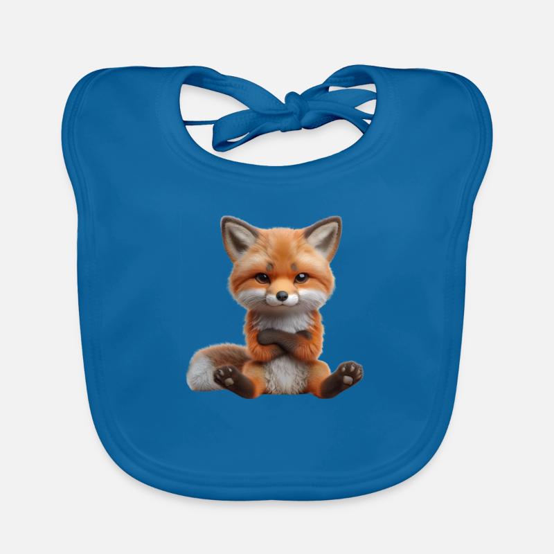 Renard sinistre 1 - Bavoir bio Bébé - bleu paon