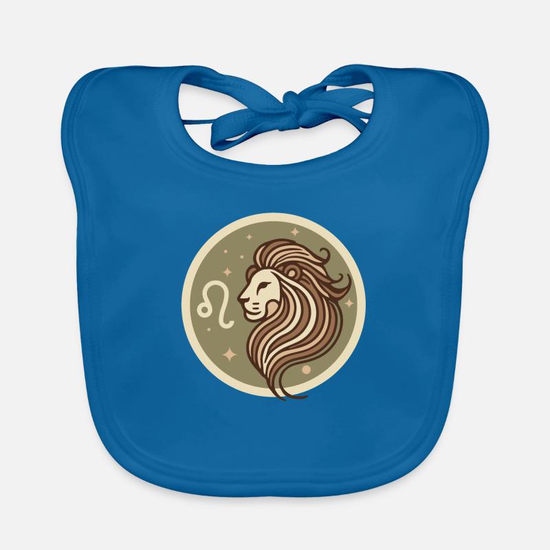 Design « Majesté dorée » - Bavoir bio Bébé - bleu paon