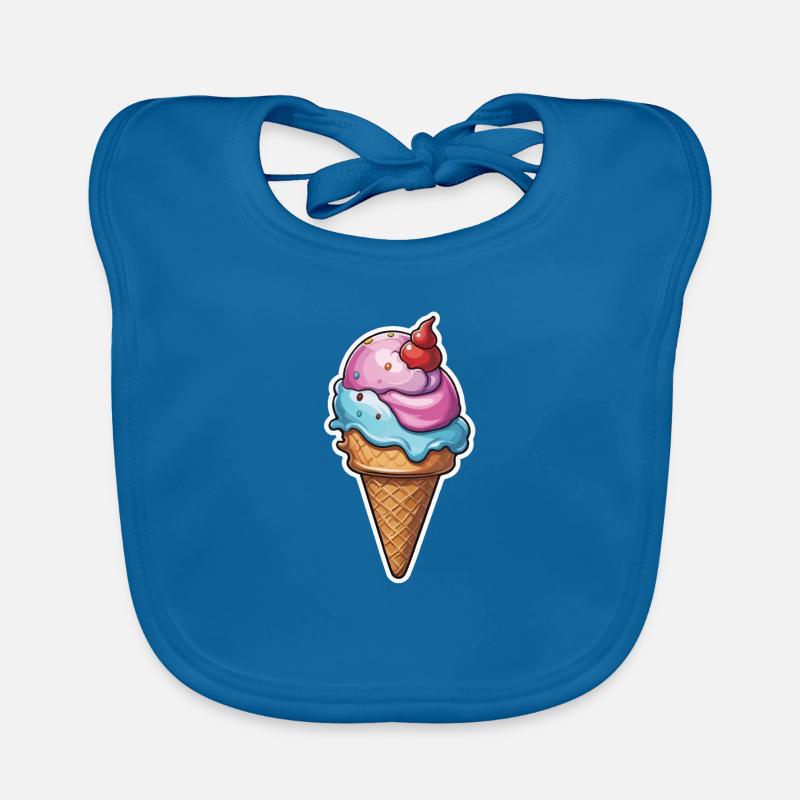Eis - Baby Bio-Lätzchen - Pfauenblau