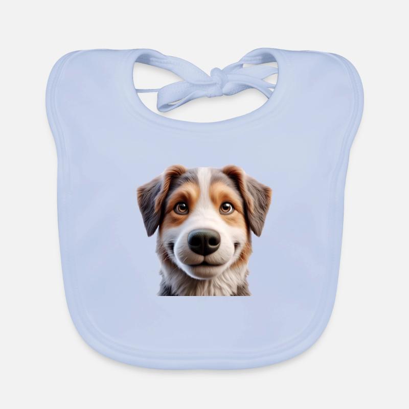 Tête de chien 3 Bavoir bio Bébé