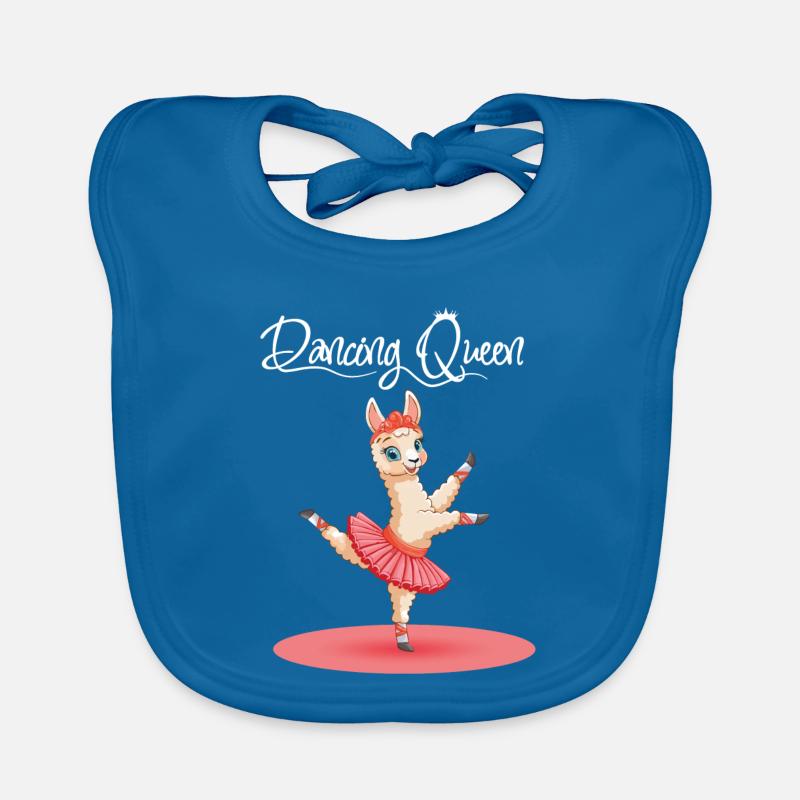 Alpaca Dancing Ballet In Pink Tutu Dancing Queen Organic Baby Bibs