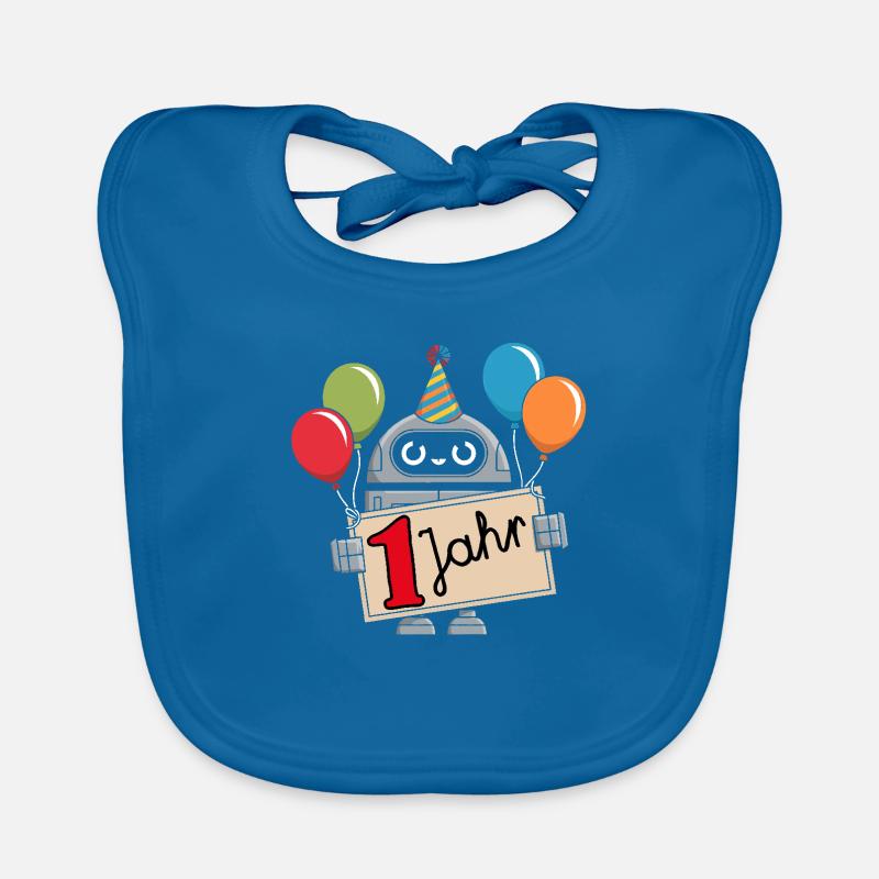 Ich bin ein Jahr 1. Geburtstag Roboter Baby Bio-Lätzchen