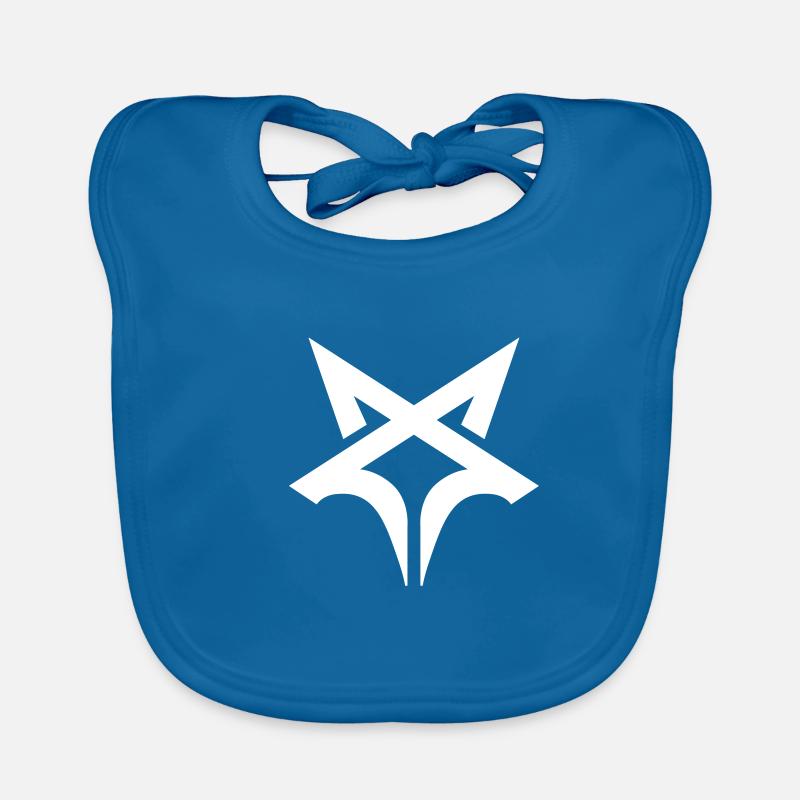 Tschetschenischer Wolf Logo - Baby Bio-Lätzchen - Pfauenblau