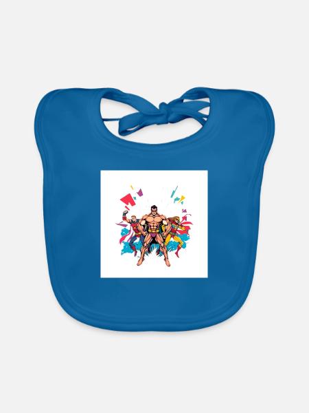 Hero II - Baby Bio-Lätzchen - Pfauenblau