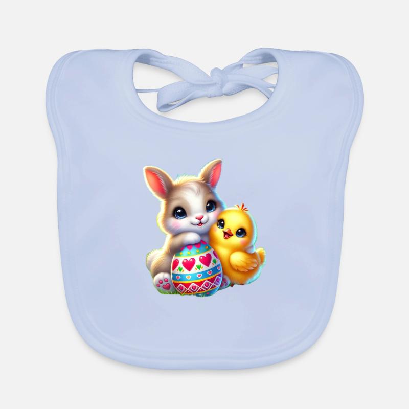 Easter Bunny Chick Egg Organic Baby Bibs