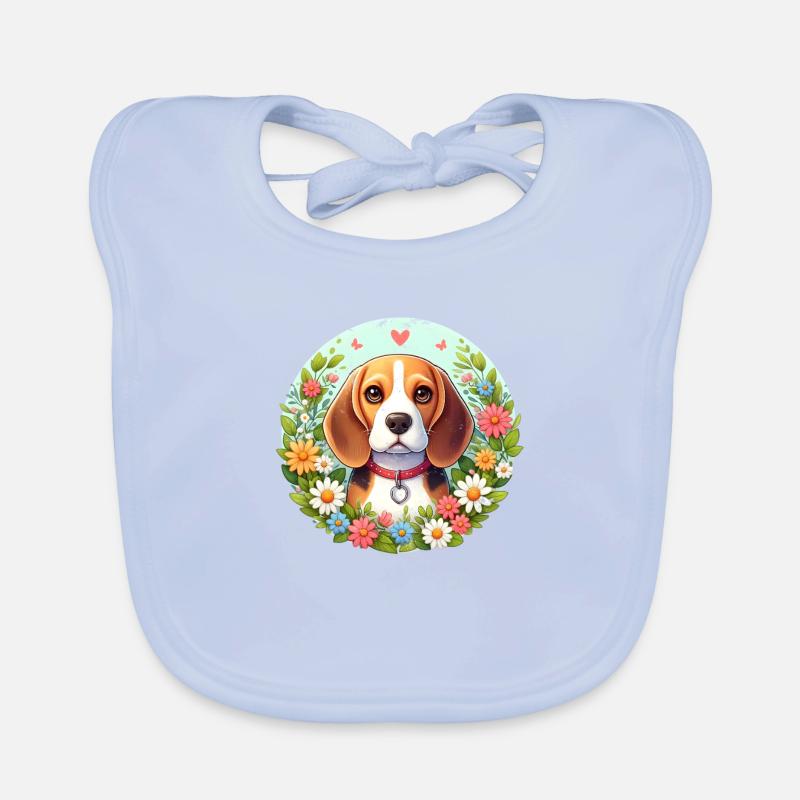 Fleurs de beagle Bavoir bio Bébé