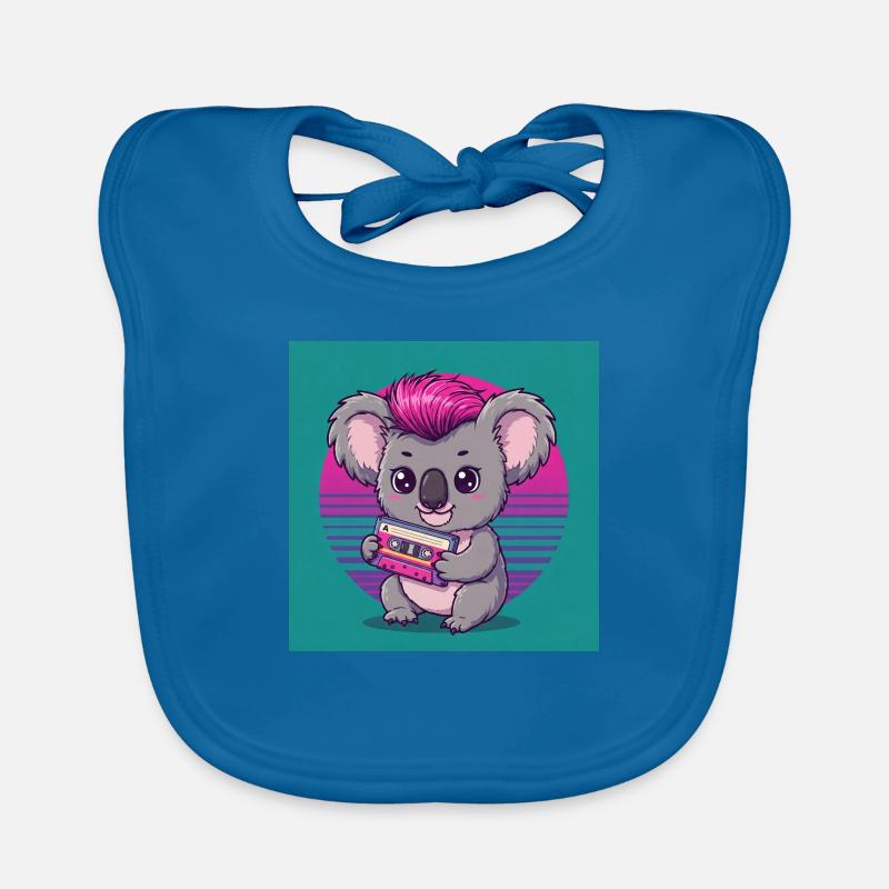 Mignon Koala avec cassette - 80s Vibes Bavoir bio Bébé