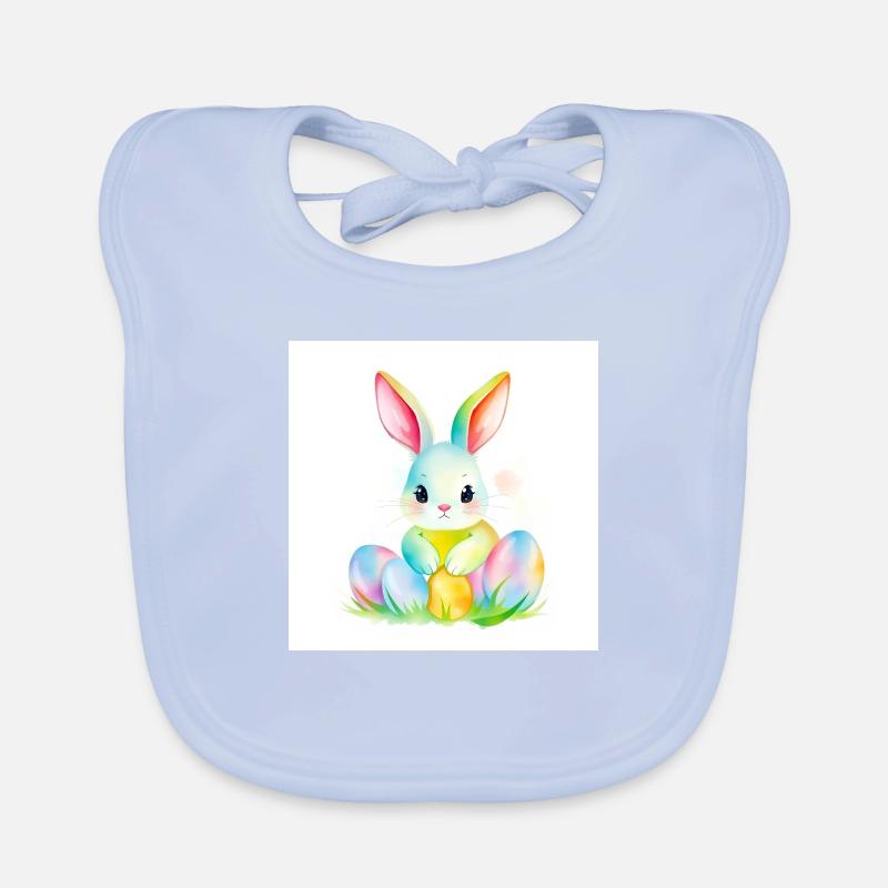 Bunte Eier & flauschiger Hase Baby Bio-Lätzchen