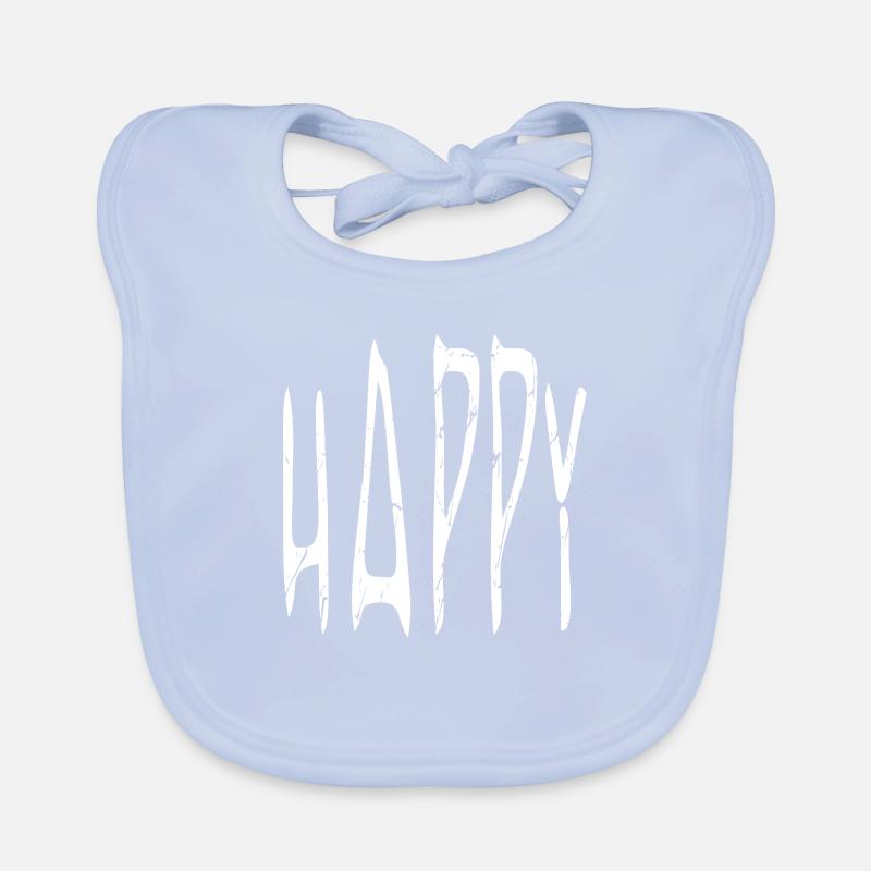 Joy Rough Typographic Pattern Organic Baby Bibs