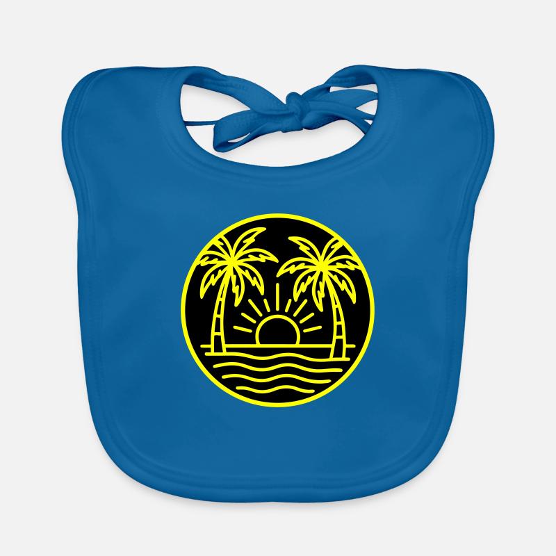 Island Palm Tree Holidays Organic Baby Bibs
