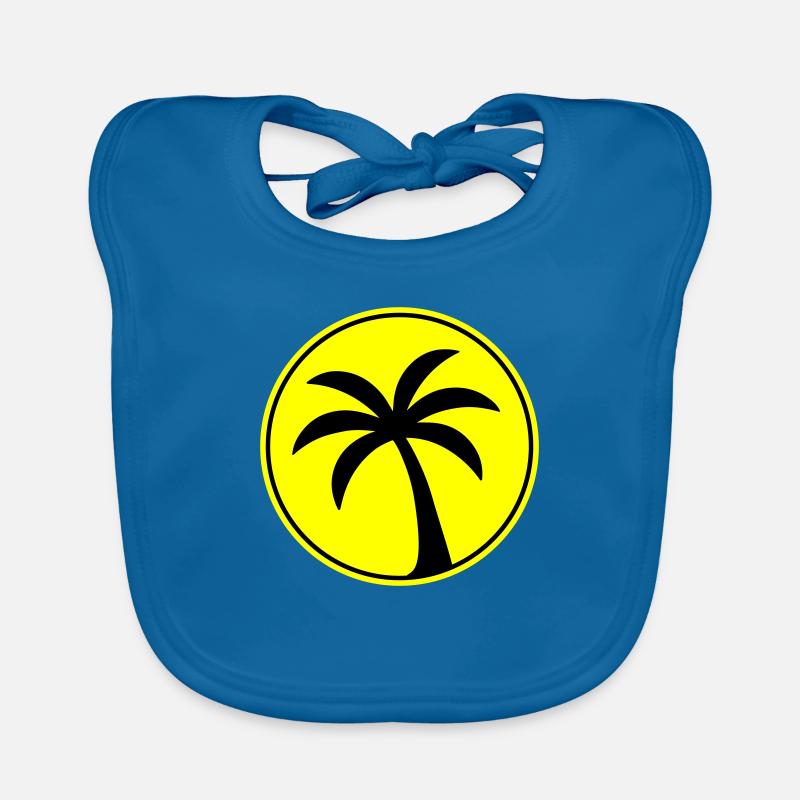 Palm tree icon beach Organic Baby Bibs