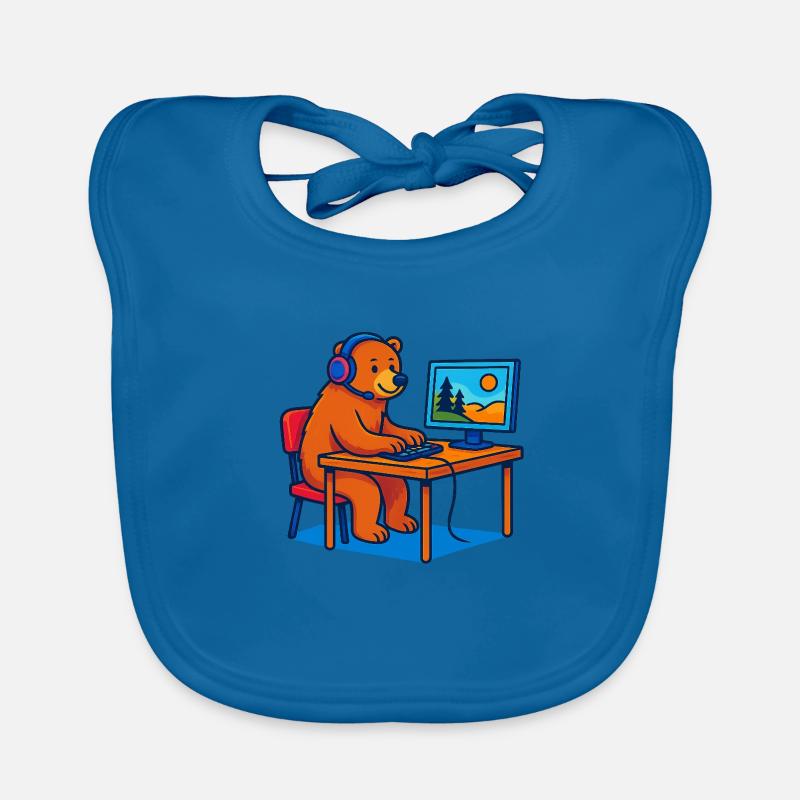 Computer Bär Baby Bio-Lätzchen