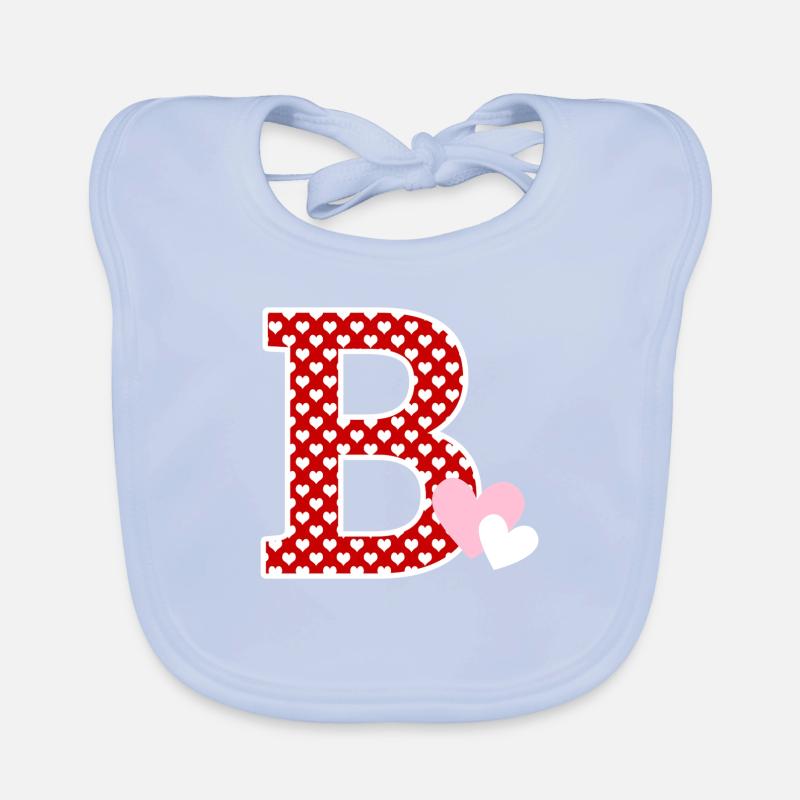 Buchstabe B Herz Baby Bio-Lätzchen