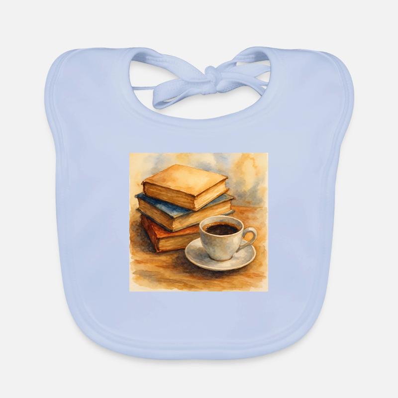 Book and coffee Organic Baby Bibs