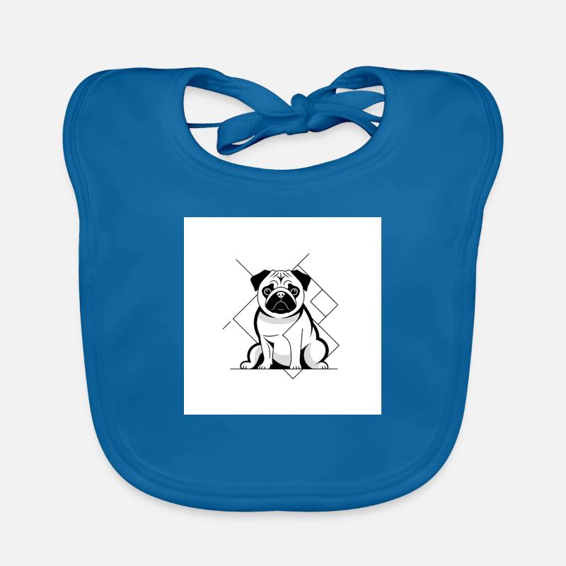 Mops Sitz Baby Bio-Lätzchen