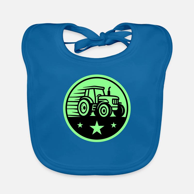 Tractor Farmer Organic Baby Bibs