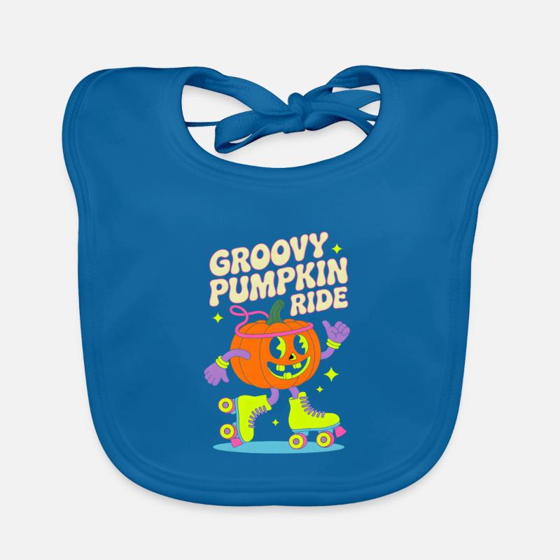 Groovy Pumpkin Inline Skate - Baby Bio-Lätzchen - Pfauenblau