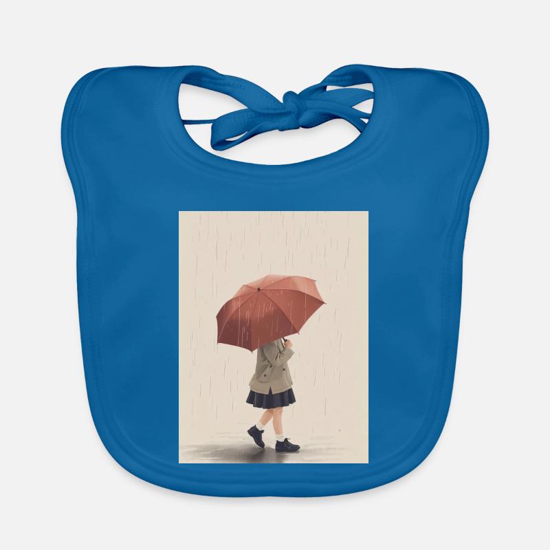 Garde d'Enfant sous Pluie - Bavoir bio Bébé - bleu paon