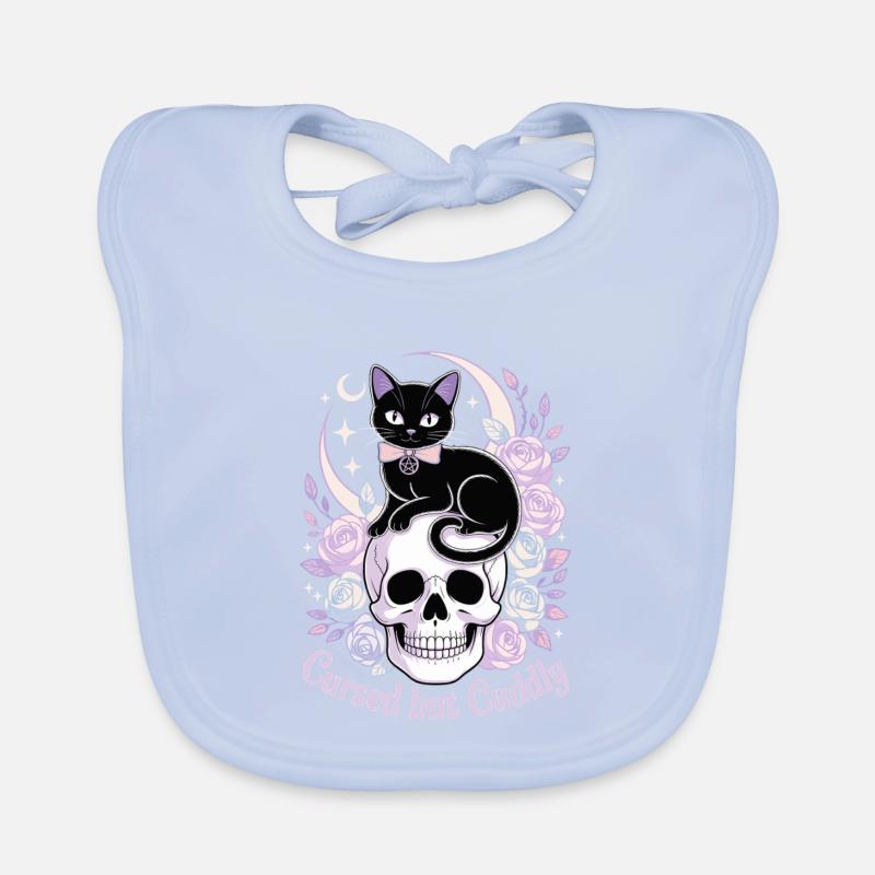 Mystical Cats and Bones Design Organic Baby Bibs