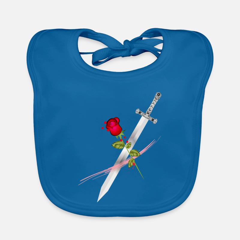 Épée à la rose – Puissance symbolique et élégance Bavoir bio Bébé