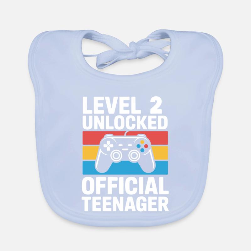 Level 2 Freigeschalteter Geburtstagsspieler Baby Bio-Lätzchen