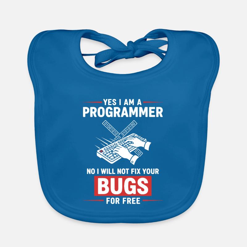 Humor Fixed Programmer No Bugs Organic Baby Bibs