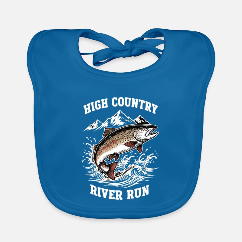 Fishing High Mountain River Trout Organic Baby Bibs