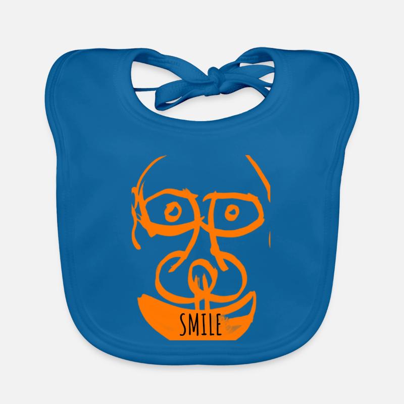 Orange Doodle Smile Organic Baby Bibs