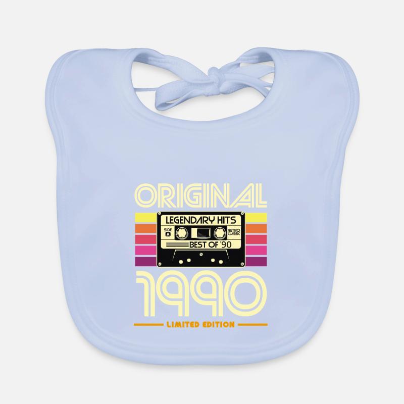 Original 1990 Retro Cassette Organic Baby Bibs