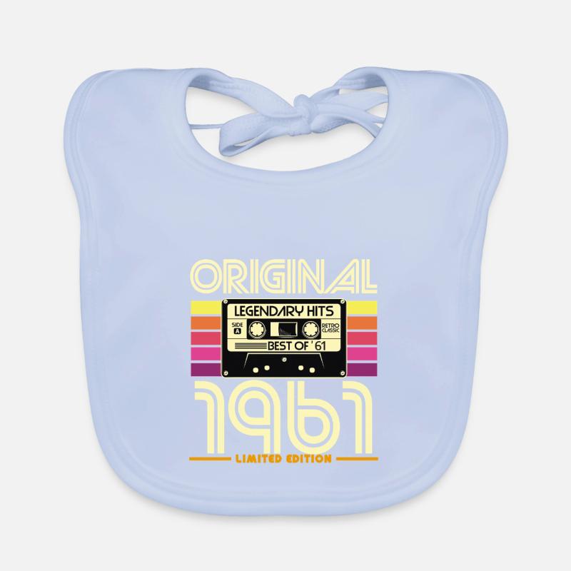 Original 1961 Retro Cassette Limited Organic Baby Bibs
