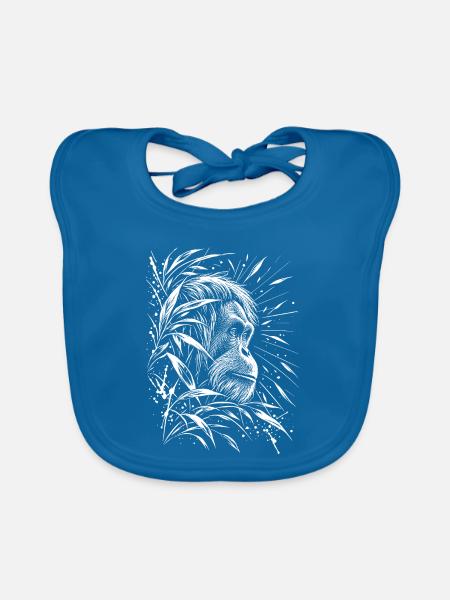 Orang Utan - Baby Bio-Lätzchen - Pfauenblau